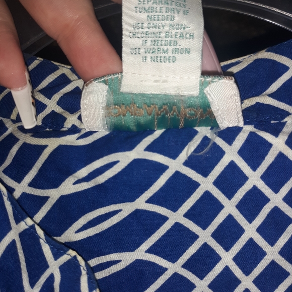 2for$10 long sleeve company One blue & white button Med. - Picture 7 of 8